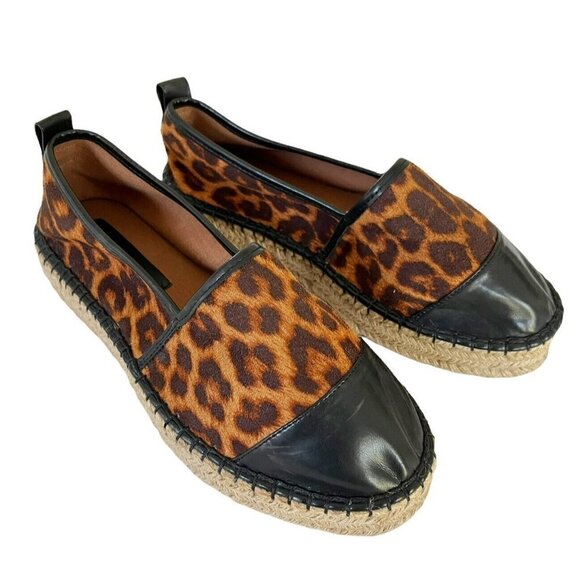 ASOS Wide Fit Julee Flatform Espadrilles in Leopard Print Women's Sz 6W NWOT - Picture 1 of 9